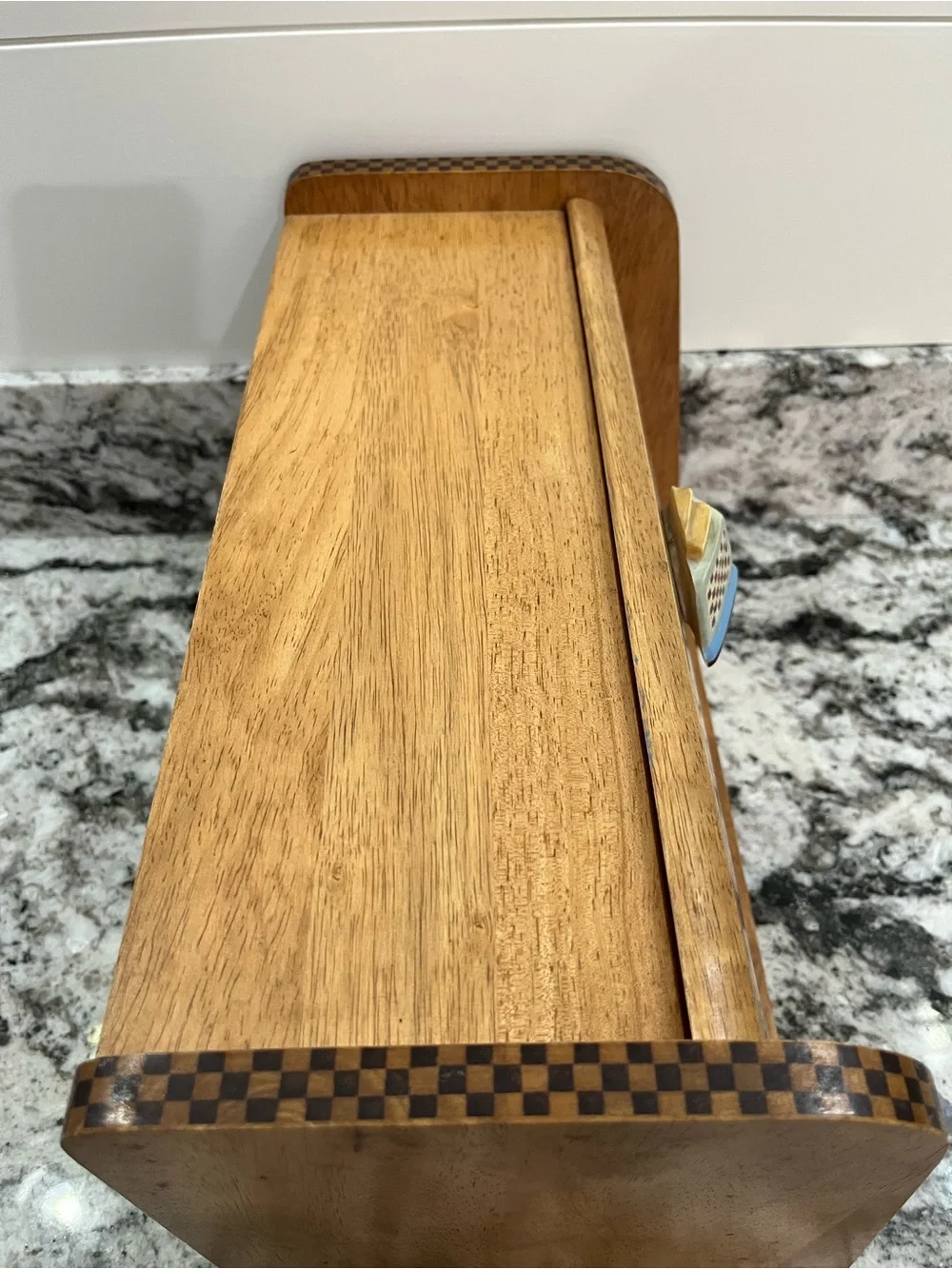 80s-90s Vintage Wooden Bread Box